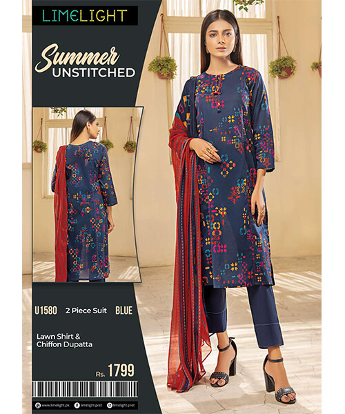 Lime Light Lawn Shirt with Chiffon 